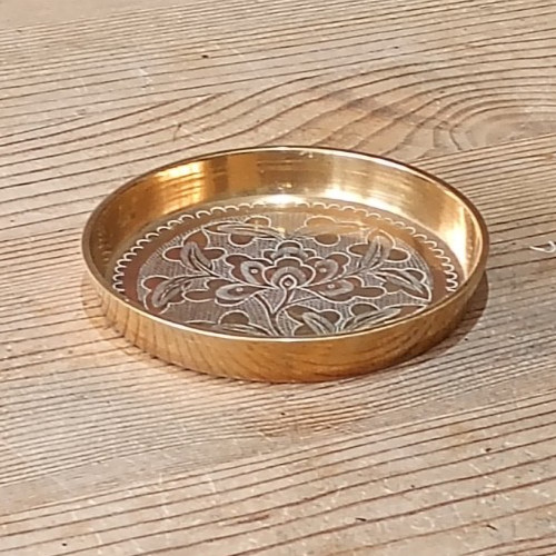 Small etched brass - , dish