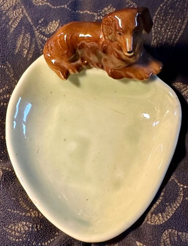 Vintage pottery dachshund dog - pottery,