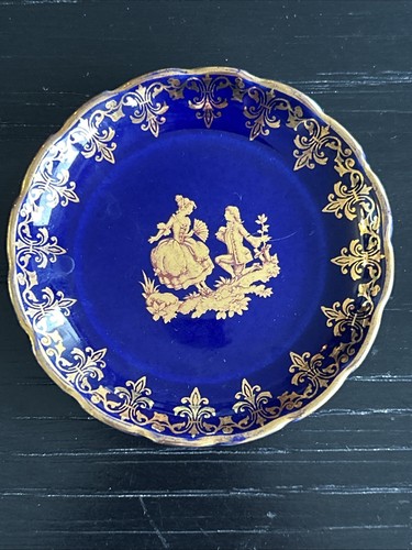 Limoges pin dish - limoges, cobalt