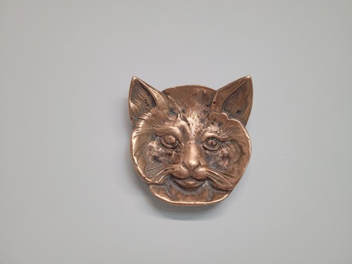 Vintage brass cat dish wall - vintage,