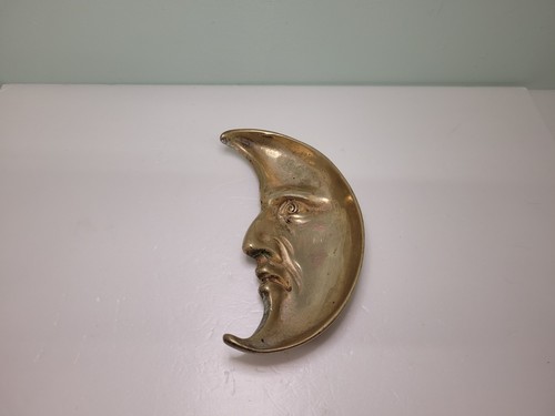 Vintage brass crescent - brass, moon