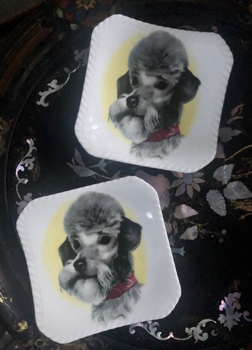 Trinket pin dish poodle - pin, dish,