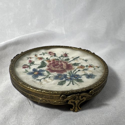 Vintage pin dish tray floral - dish,