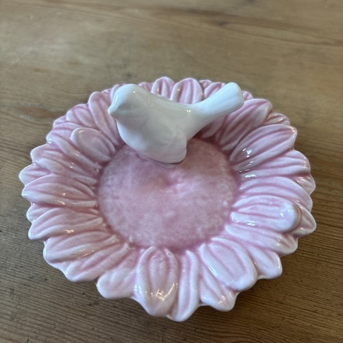 Pink flower ceramic - ceramic, dish