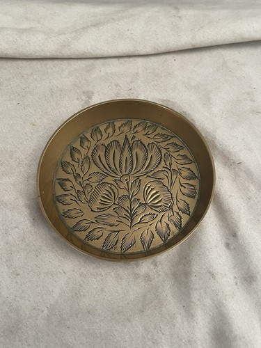 Vintage brass leave pin dish - vintage,