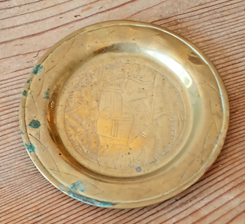 Pressed brass ashtray pin - a,