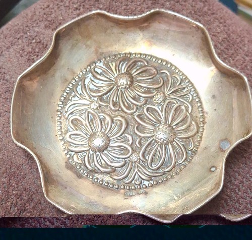 Silver 830 floral pattern pin - silver,