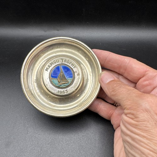 Vintage silver plate enamel - vintage,