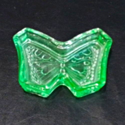 Uranium glass butterfly pin - uranium,